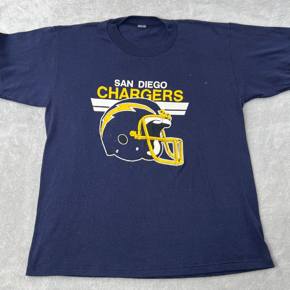 Vintage San Diego Chargers Graphic T-Shirt XL Navy Men NFL Single Stitch 90s Tee